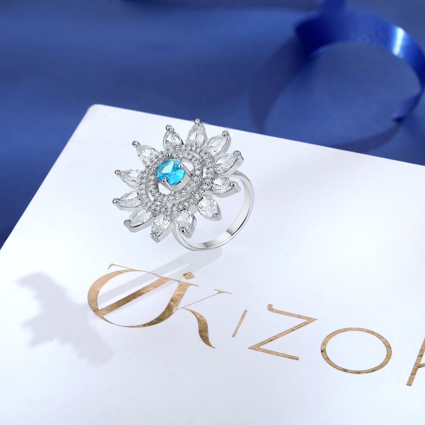 Aqua Bloom Ring