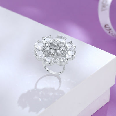 Crystal Frost Blossom Ring