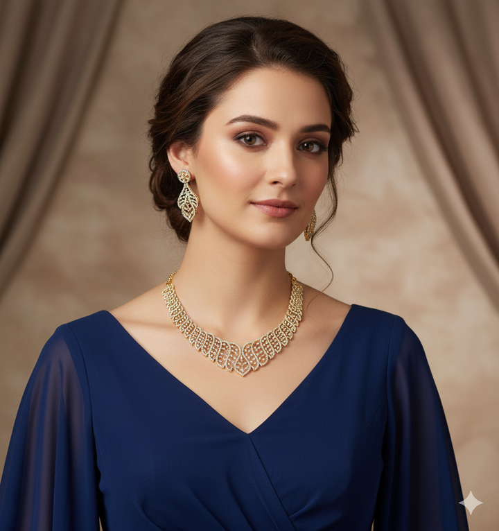 Petals AD Gold Tone Necklace