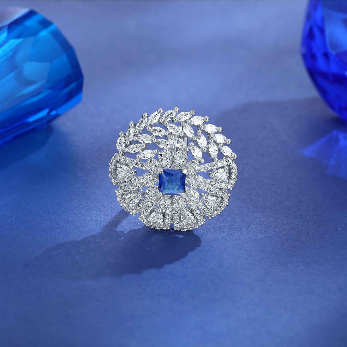Sapphire Halo Ring