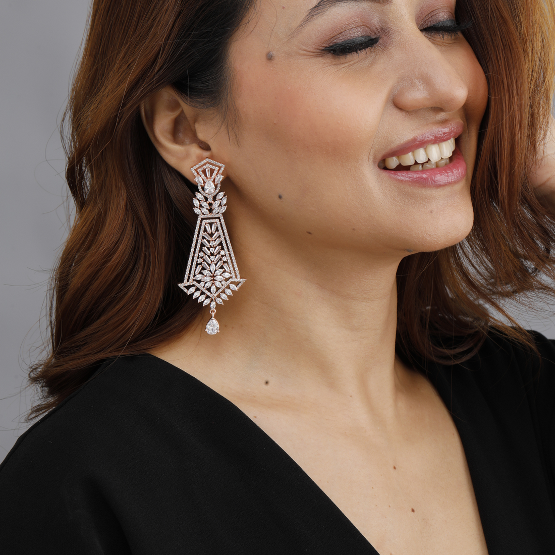 Rose Gold Chandelier Earrings