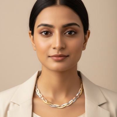 Three Tone Anti-tarnish Triple Layer Chain