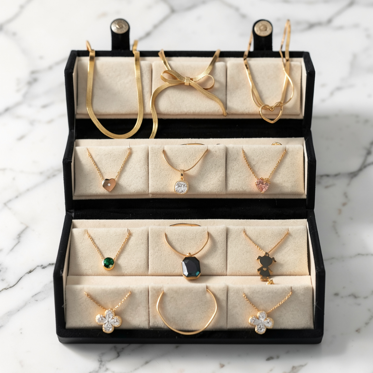 Premium 4-Layer Necklace Display Box