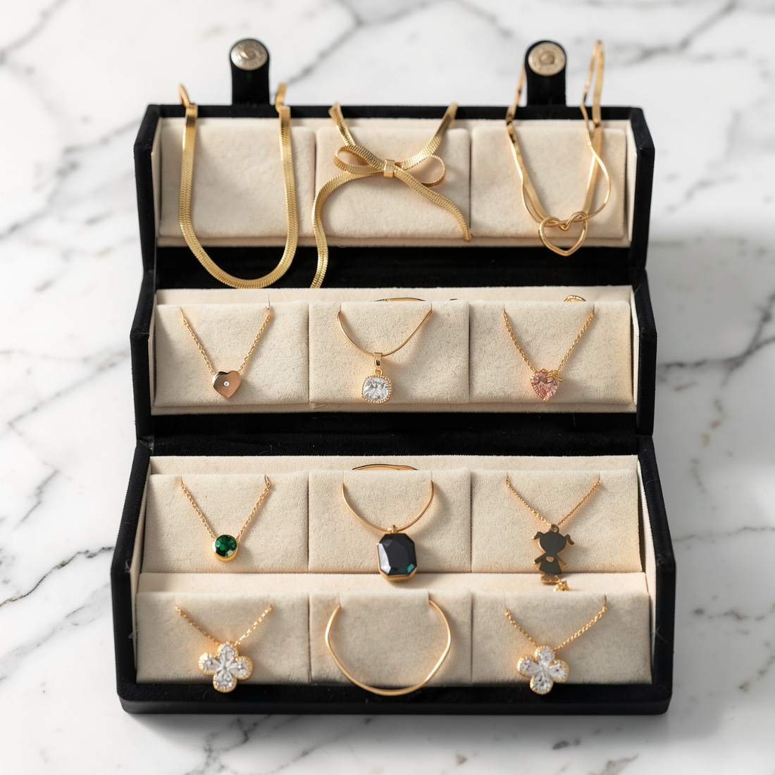 Premium 4-Layer Necklace Display Box