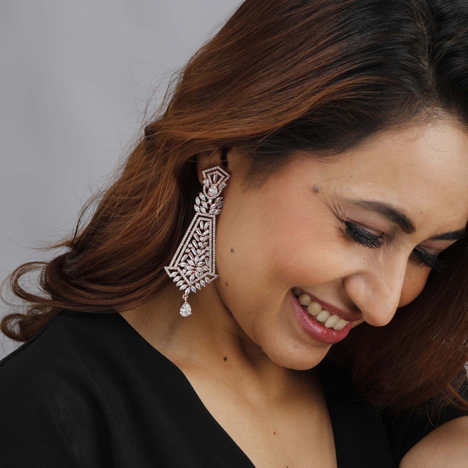 Rose Gold Chandelier Earrings