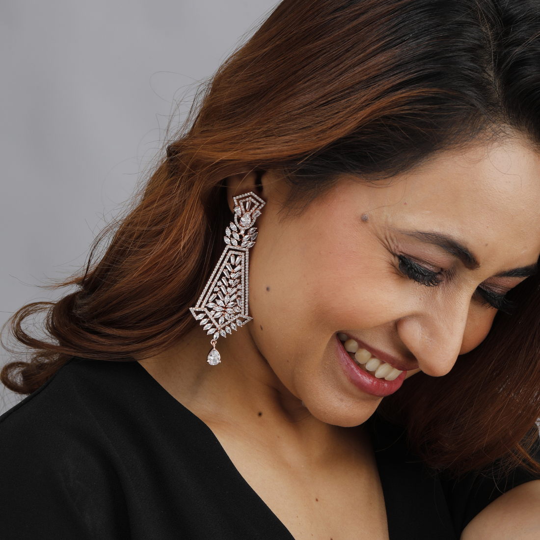 Rose Gold Chandelier Earrings