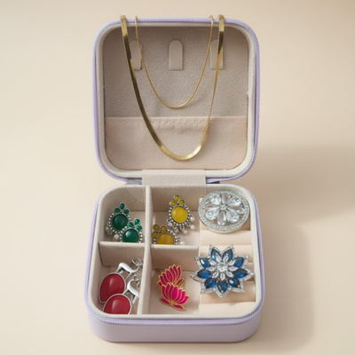 Luxury Anti-Tarnish Jewelry Combo Set with Stud Earrings, Statement Rings & Chain