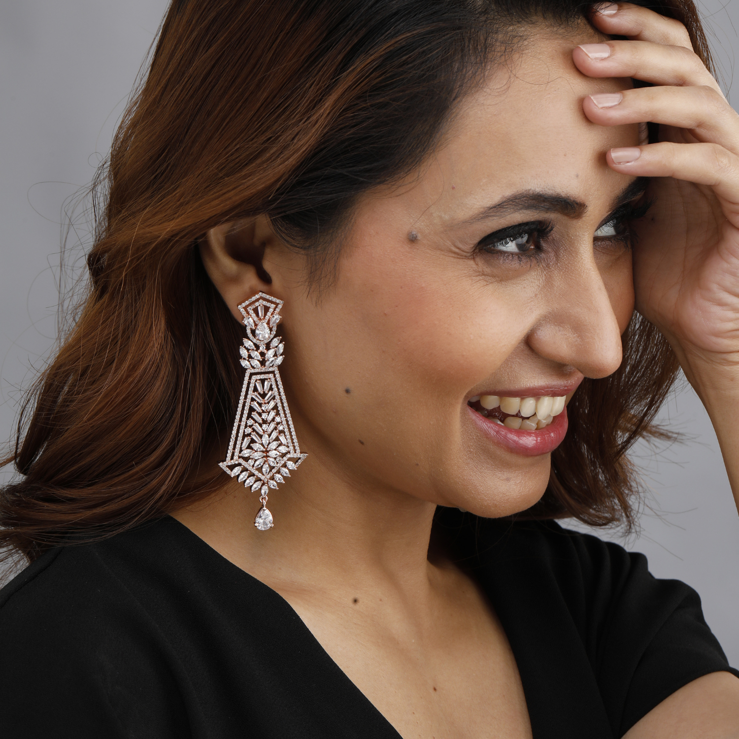 Rose Gold Chandelier Earrings