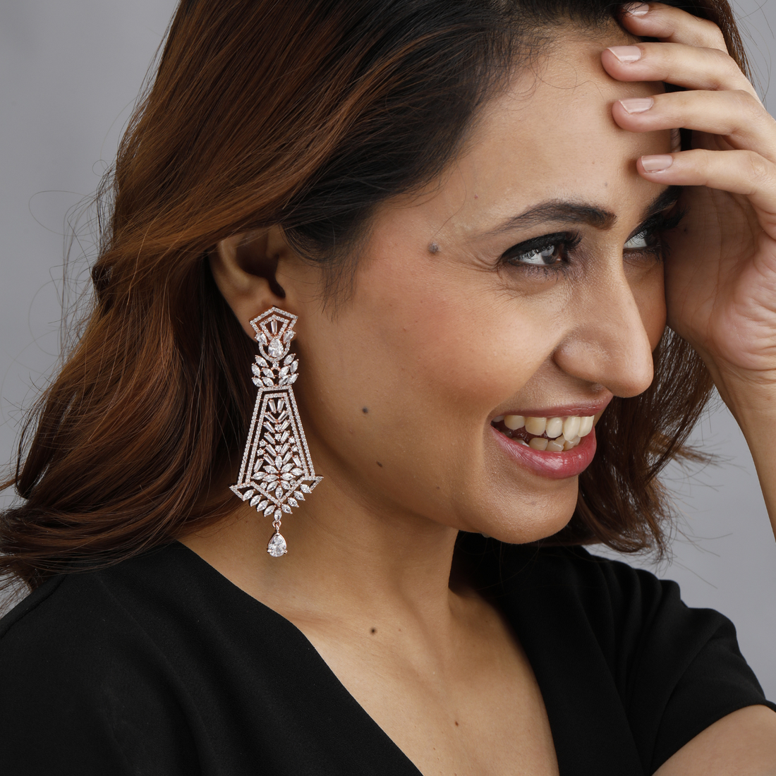 Rose Gold Chandelier Earrings