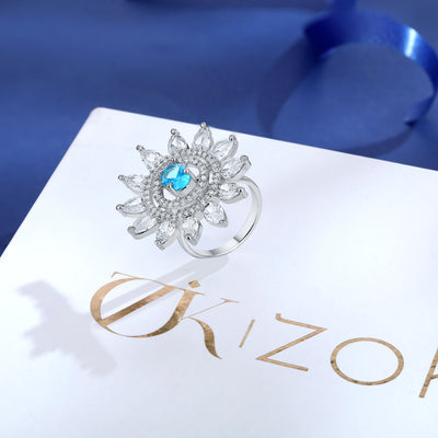 Aqua Bloom Ring