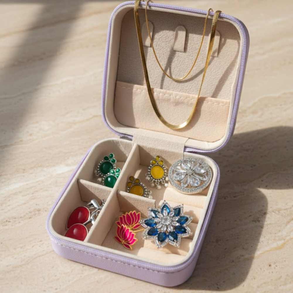 Luxury Anti-Tarnish Jewelry Combo Set with Stud Earrings, Statement Rings & Chain