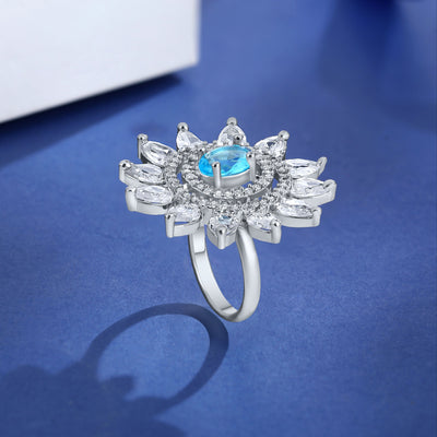 Aqua Bloom Ring