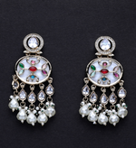 Aliza Mop Enamel Kundan Earrings