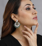 Luxurious Emerald and Diamond Halo Drop Earrings