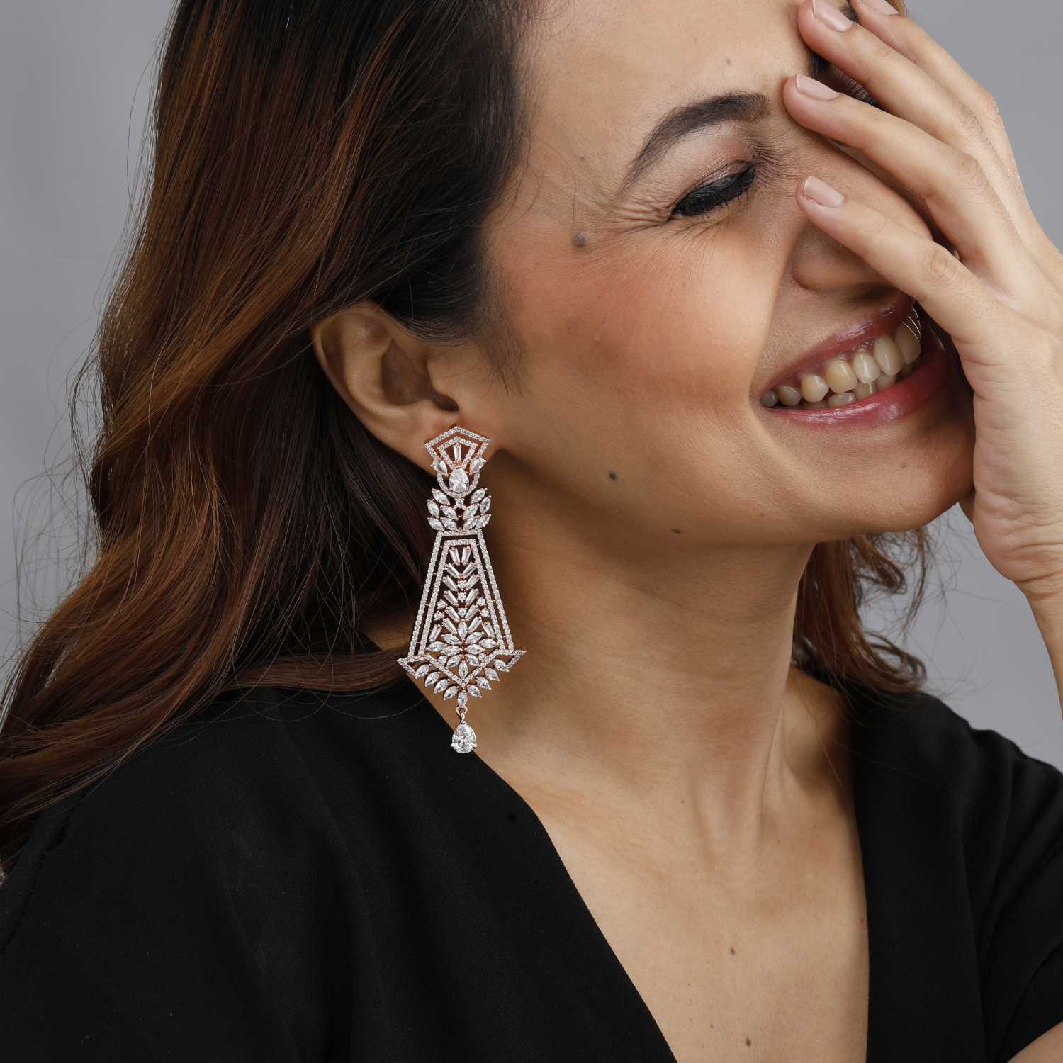 Rose Gold Chandelier Earrings