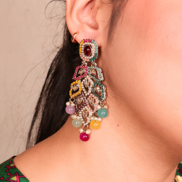 Niharika Multicolor Royal Drop Earring
