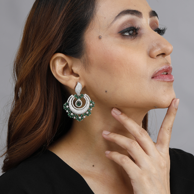 Diamond Halo Drop Earrings