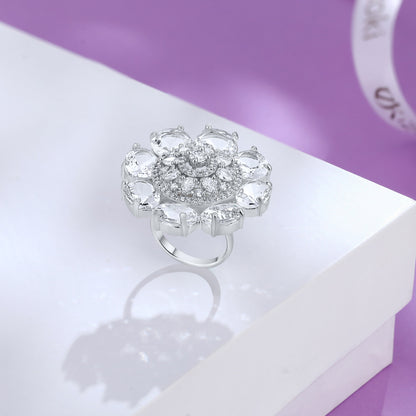 Crystal Frost Blossom Ring