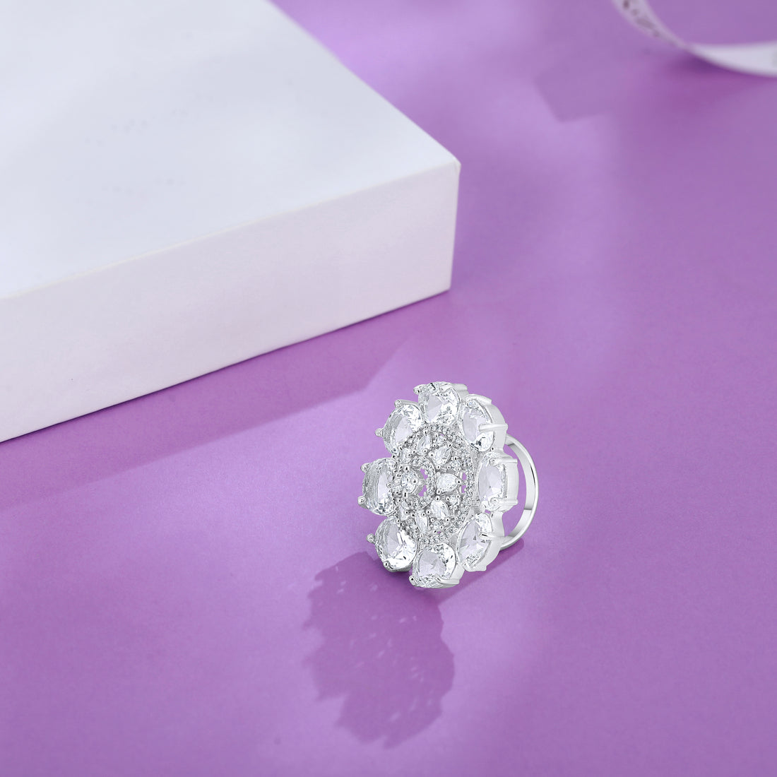 Crystal Frost Blossom Ring