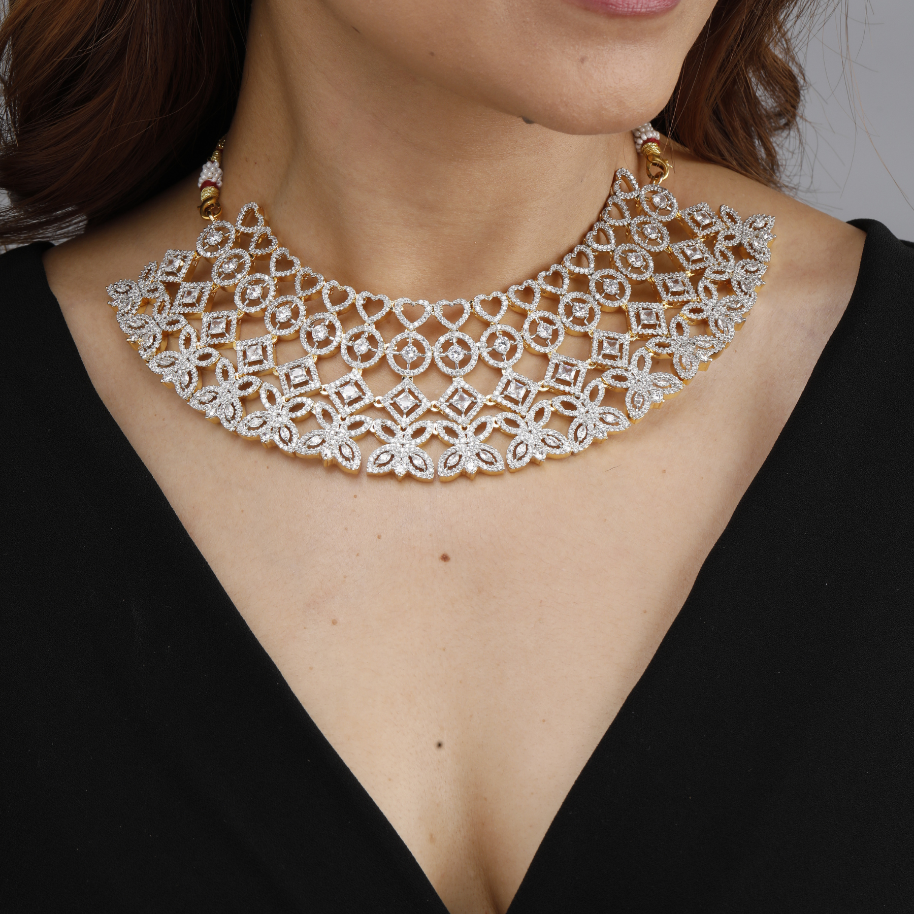 Diamond Lace Choker Set