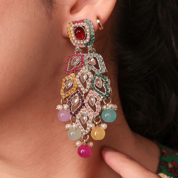 Niharika Multicolor Royal Drop Earring