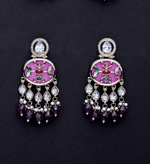 Aliza Mop Enamel Kundan Earrings