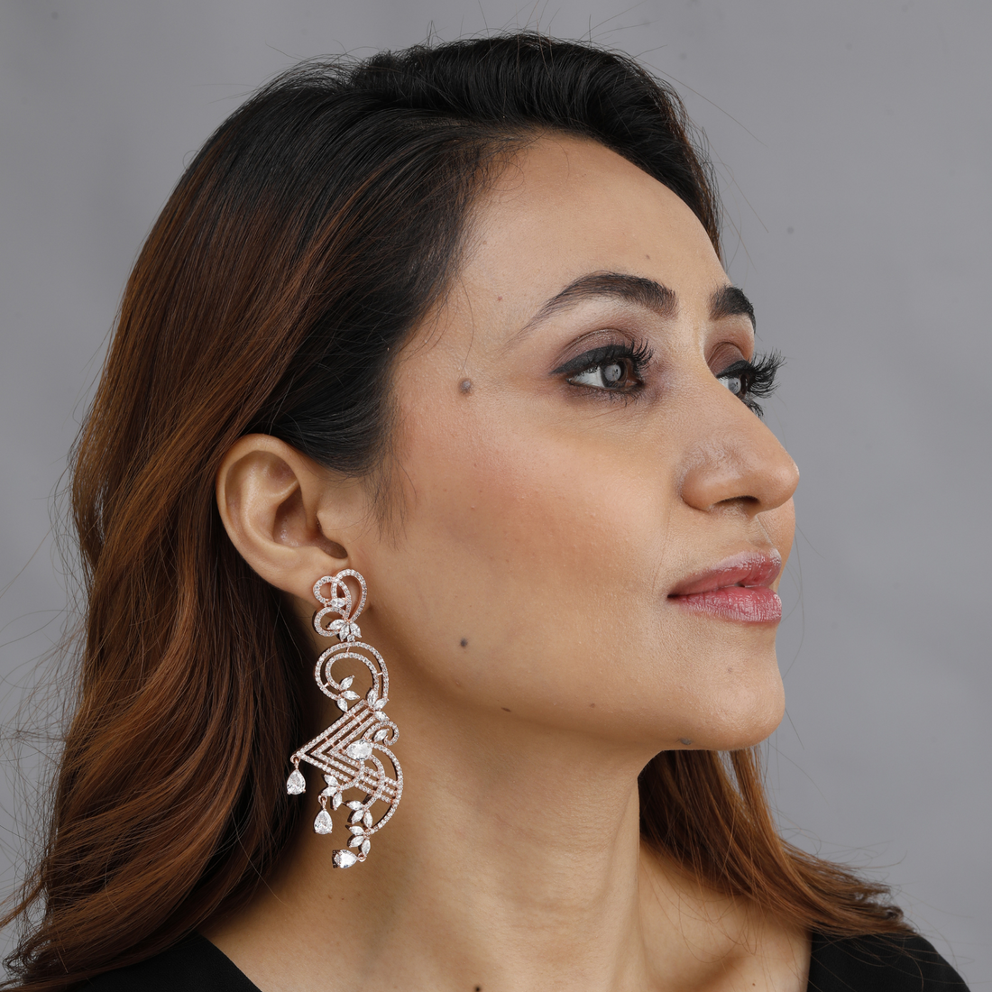 Swirl Rose Gold Earrings