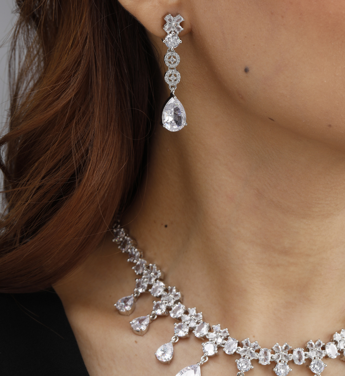 Timeless Crystal Teardrop Necklace & Earring Set