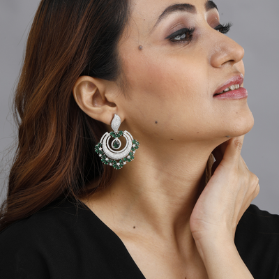 Diamond Halo Drop Earrings