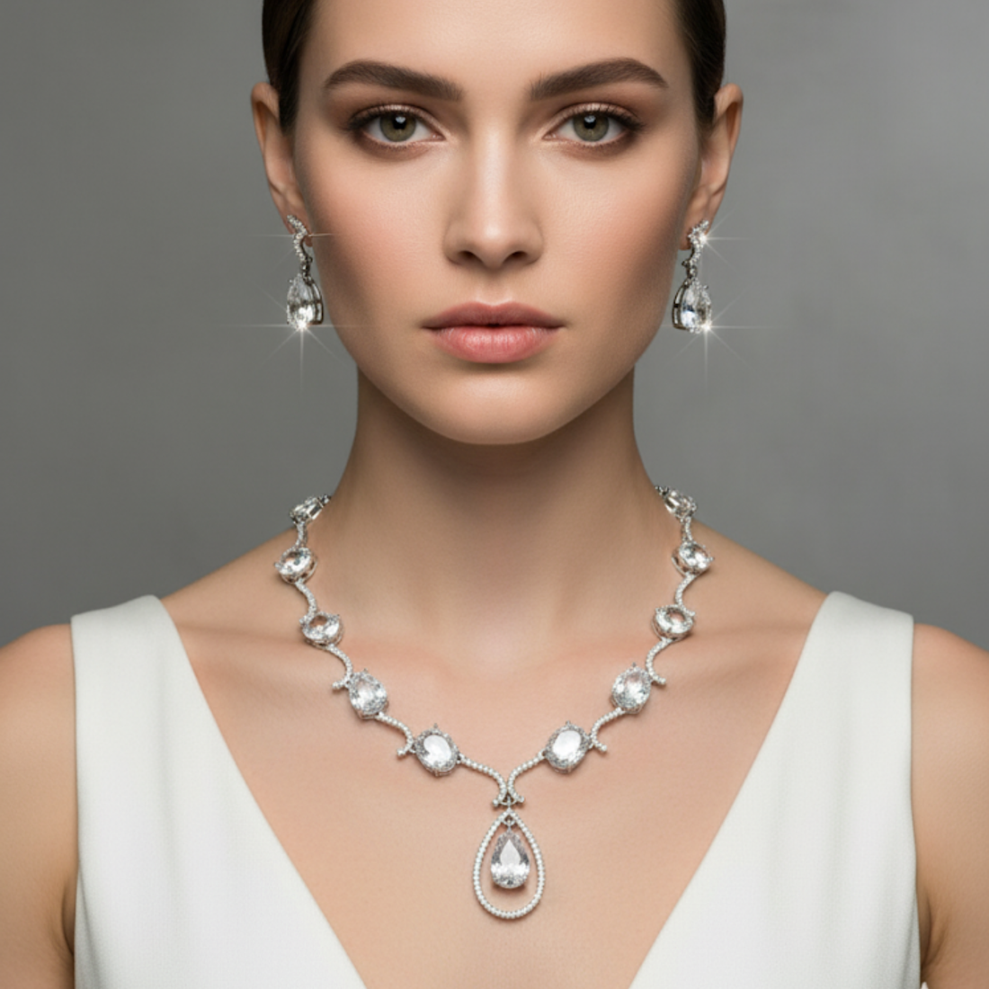 Crystal AD Drop Necklace