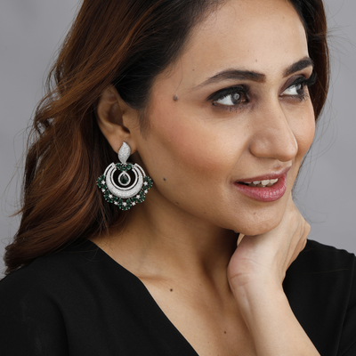 Diamond Halo Drop Earrings