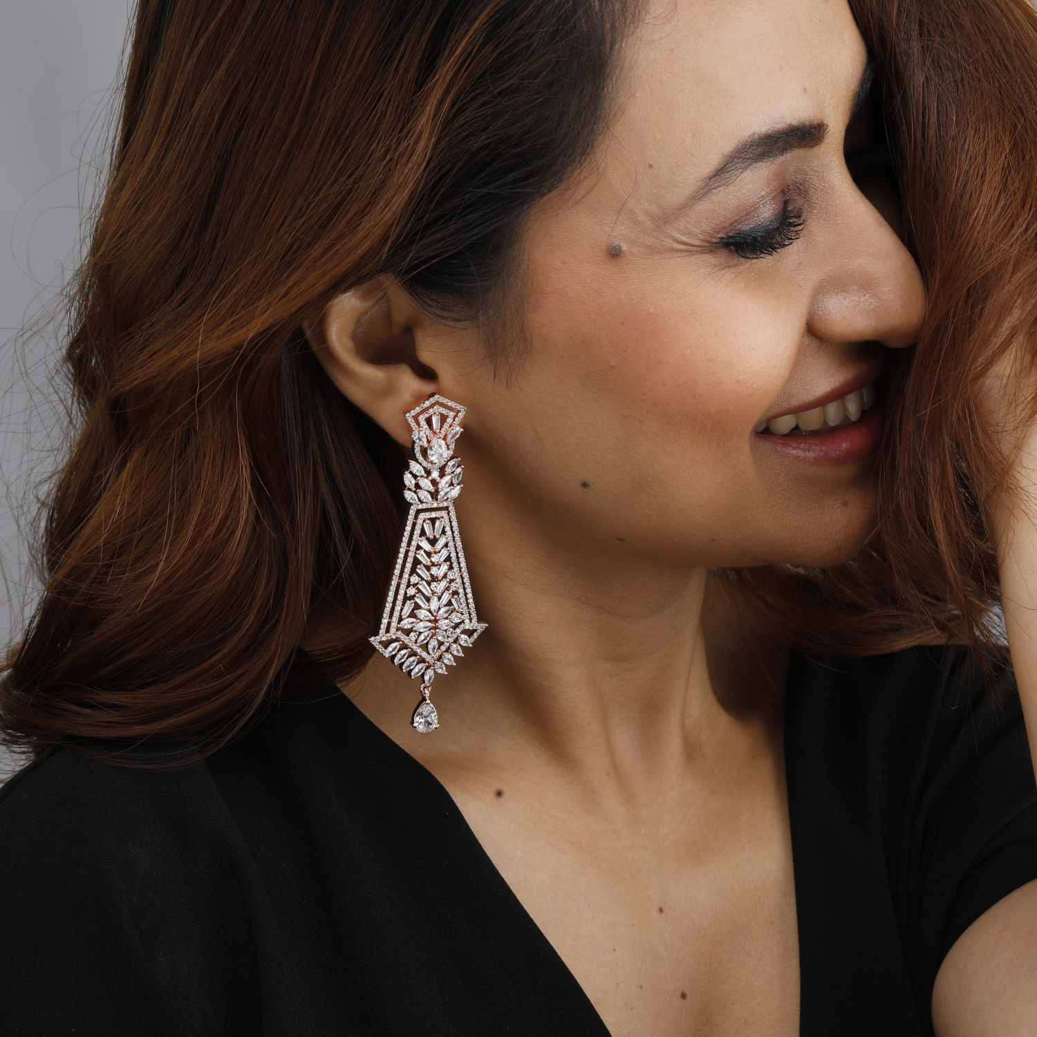 Rose Gold Chandelier Earrings