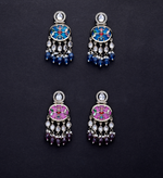 Aliza Mop Enamel Kundan Earrings