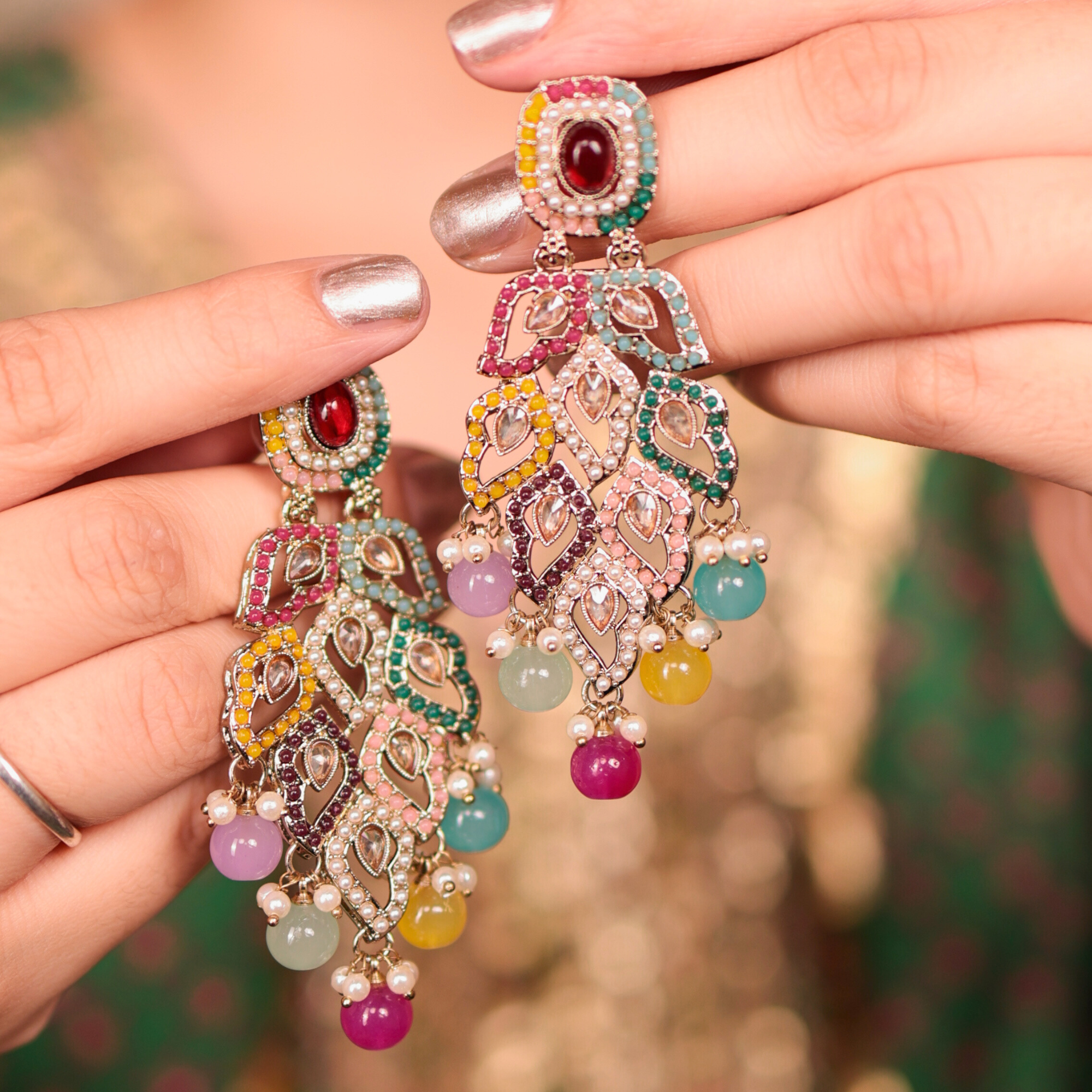 Niharika Multicolor Royal Drop Earring