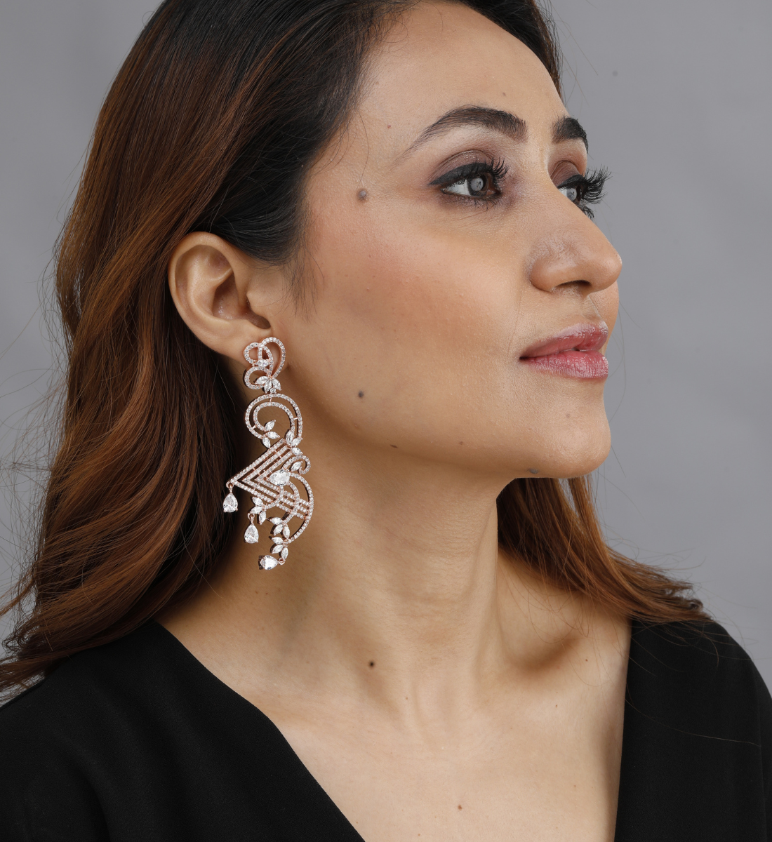 Swirl Rose Gold Earrings