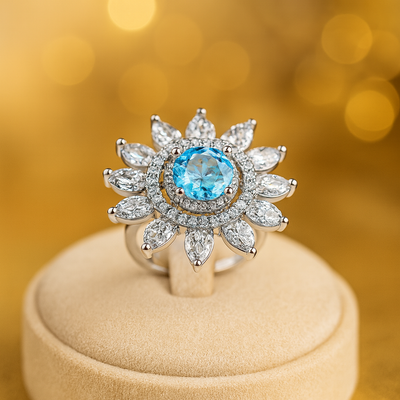 Aqua Bloom Ring
