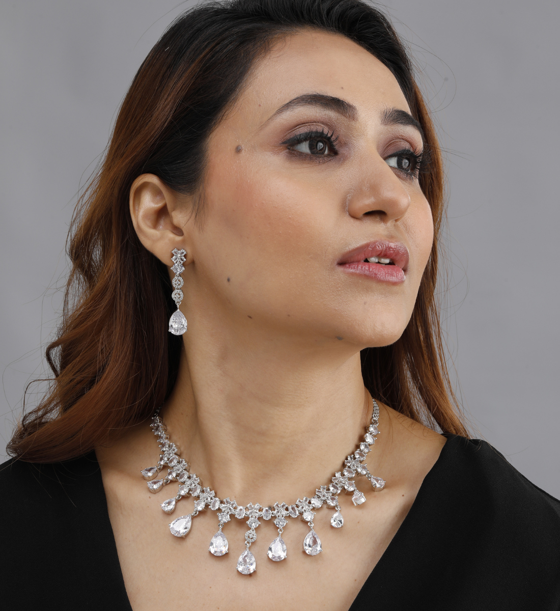 Timeless Crystal Teardrop Necklace & Earring Set