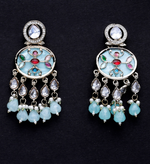 Aliza Mop Enamel Kundan Earrings