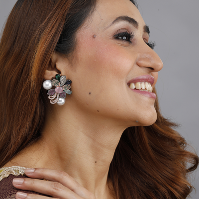 Zehra Floral Pearl Earrings