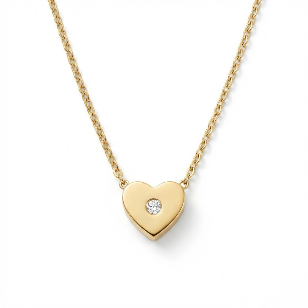 Heart Gold Vermeil Diamond-Touch – Included Luxury Gift Box