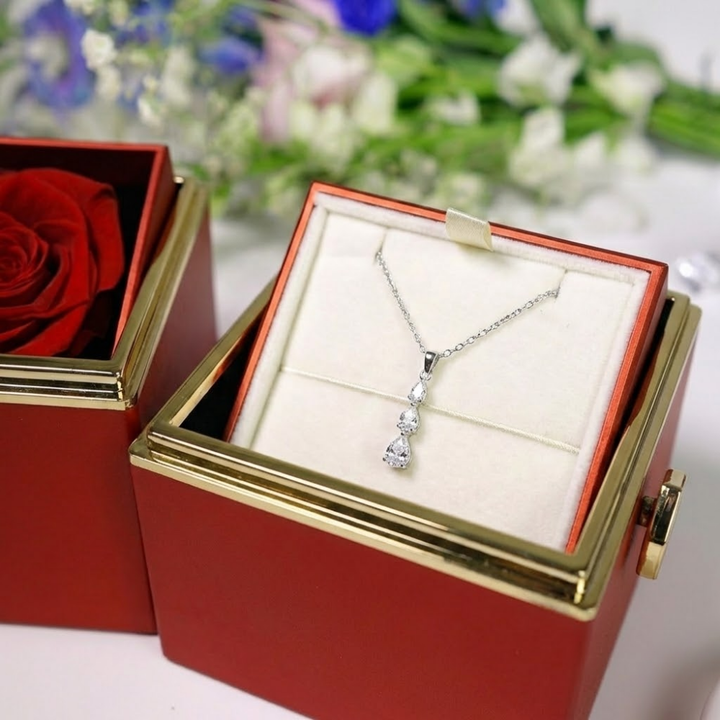 Eternal Spark Silver Drop Pendant- Included Luxury Gift Box