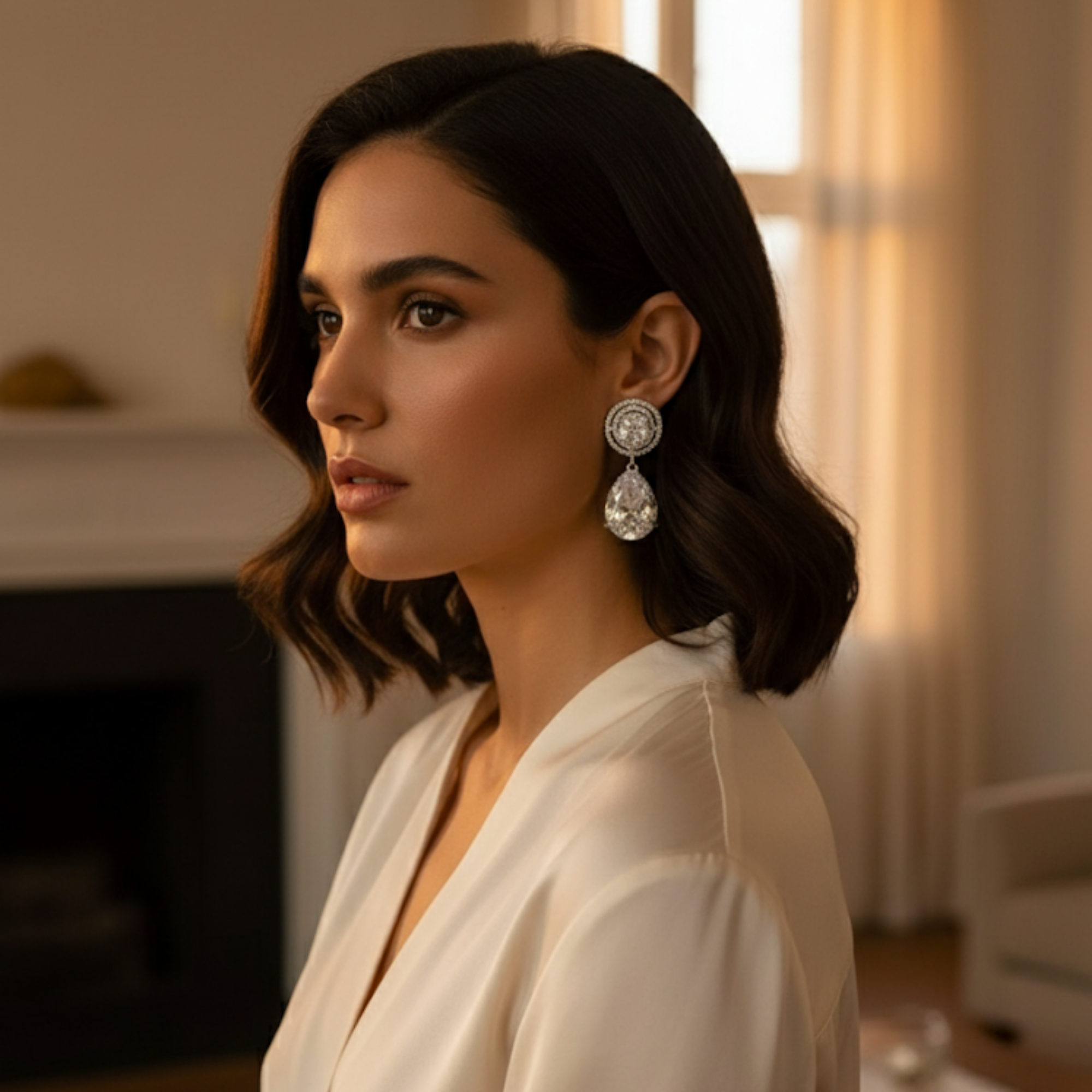 Short Ad Drop Earrings