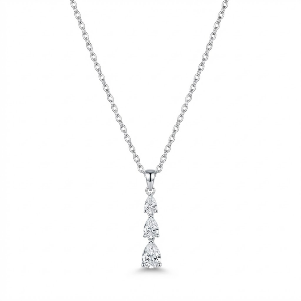 Eternal Spark Silver Drop Pendant- Included Luxury Gift Box