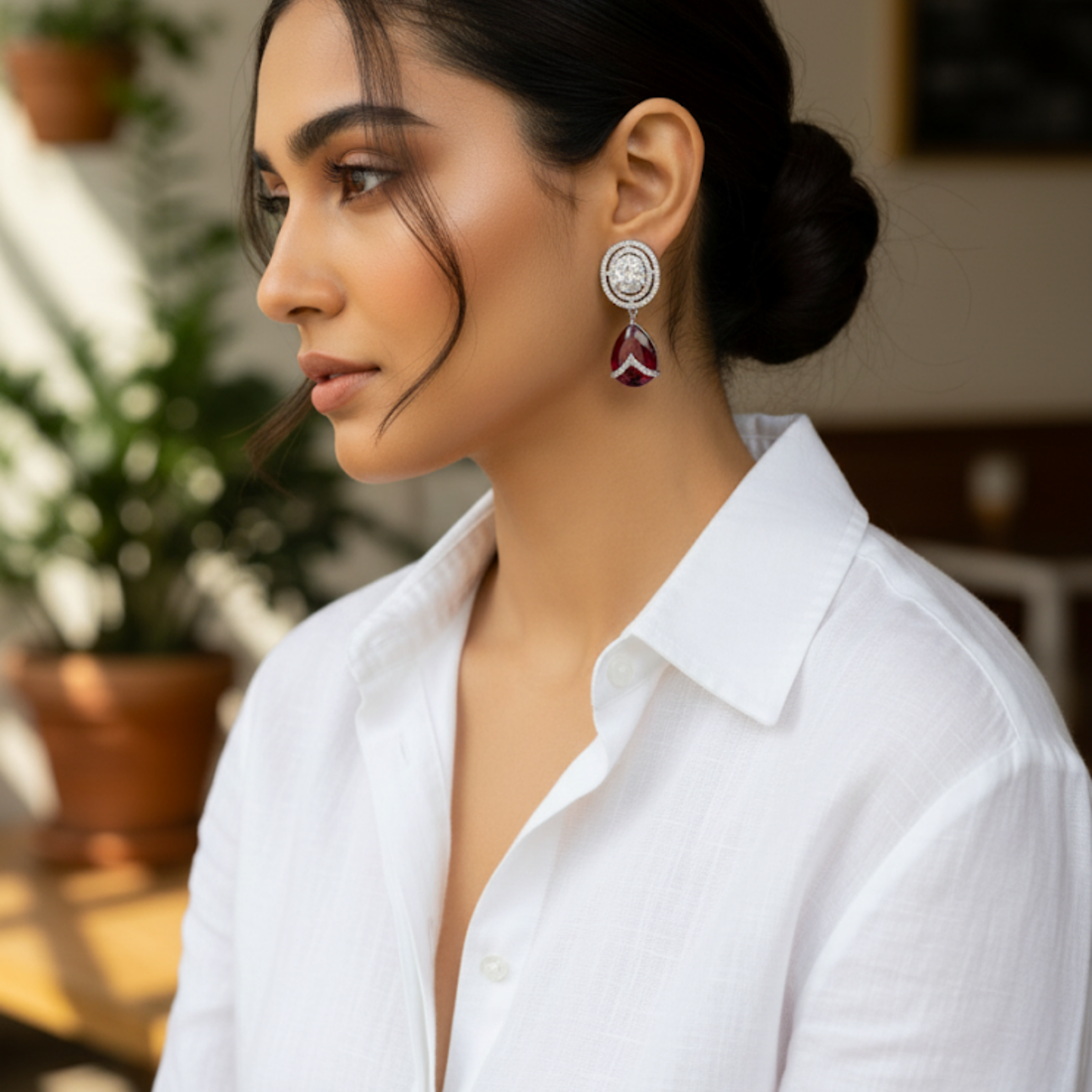 Short Ad Drop Earrings