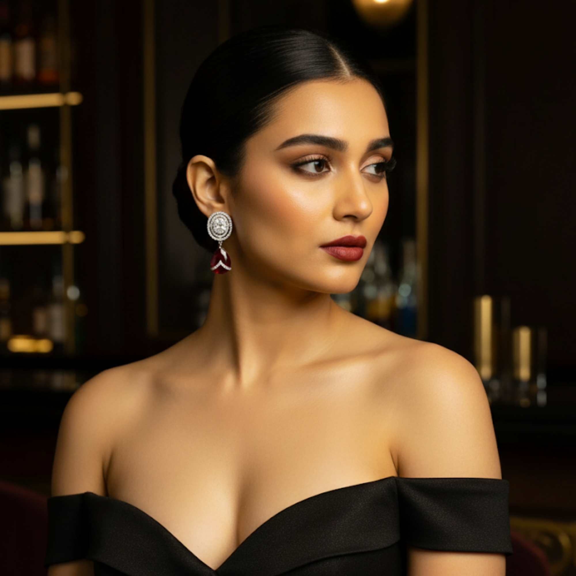 Short Ad Drop Earrings