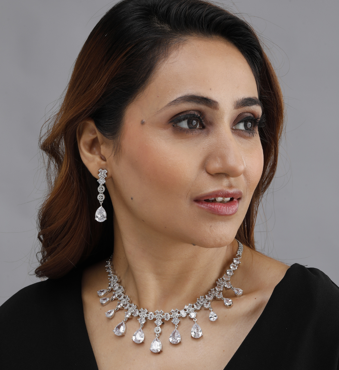 Timeless Crystal Teardrop Necklace & Earring Set