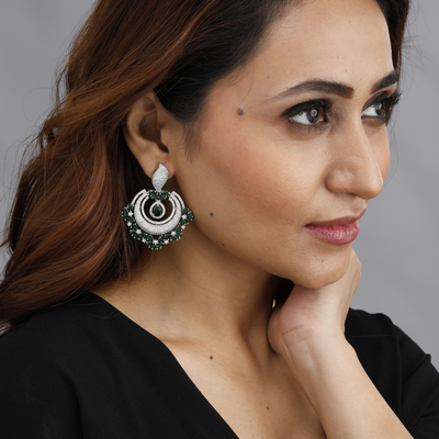 Diamond Halo Drop Earrings