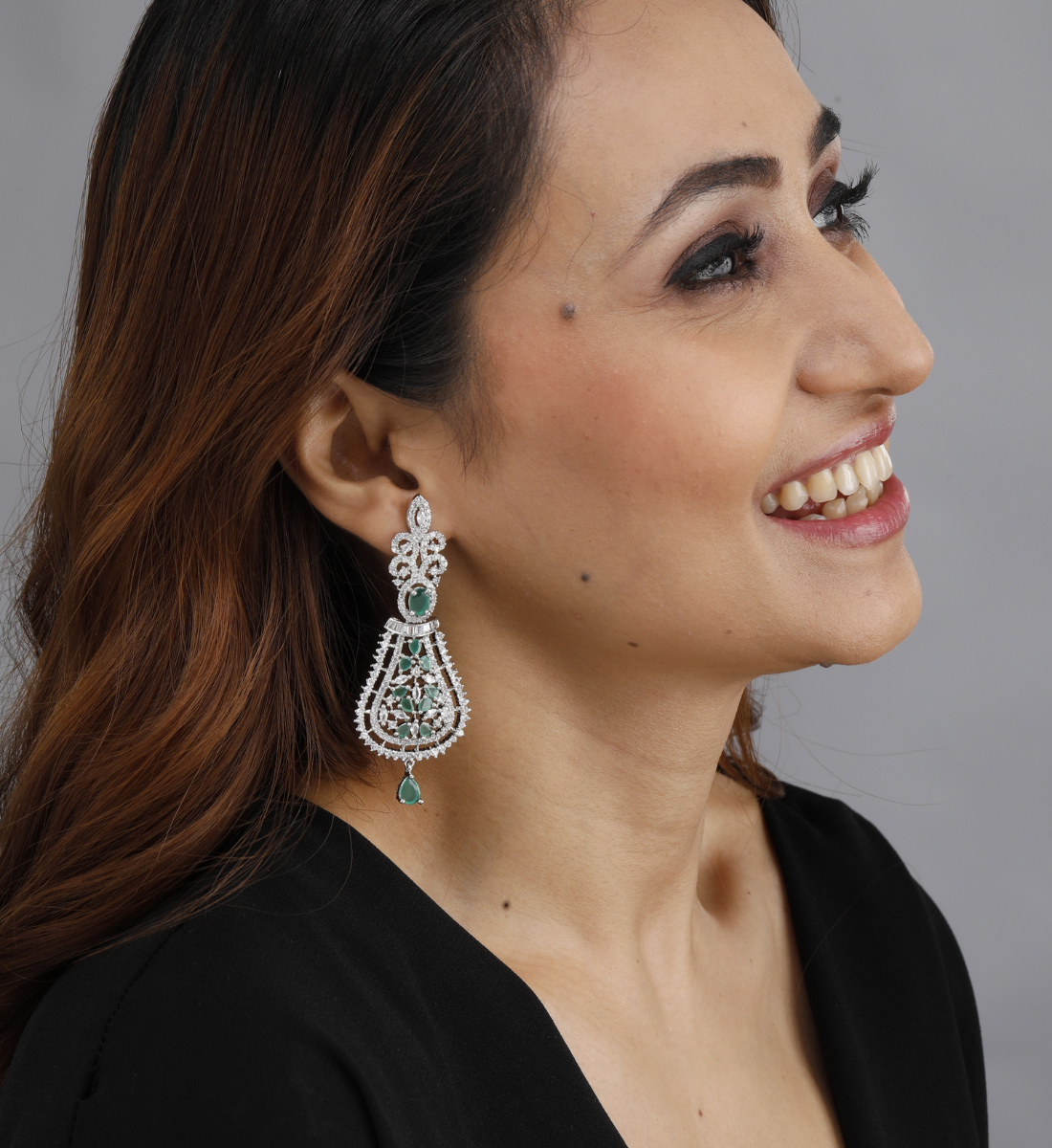 Majestic Grace Emerald Drop Earrings