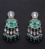 Aliza Mop Enamel Kundan Earrings