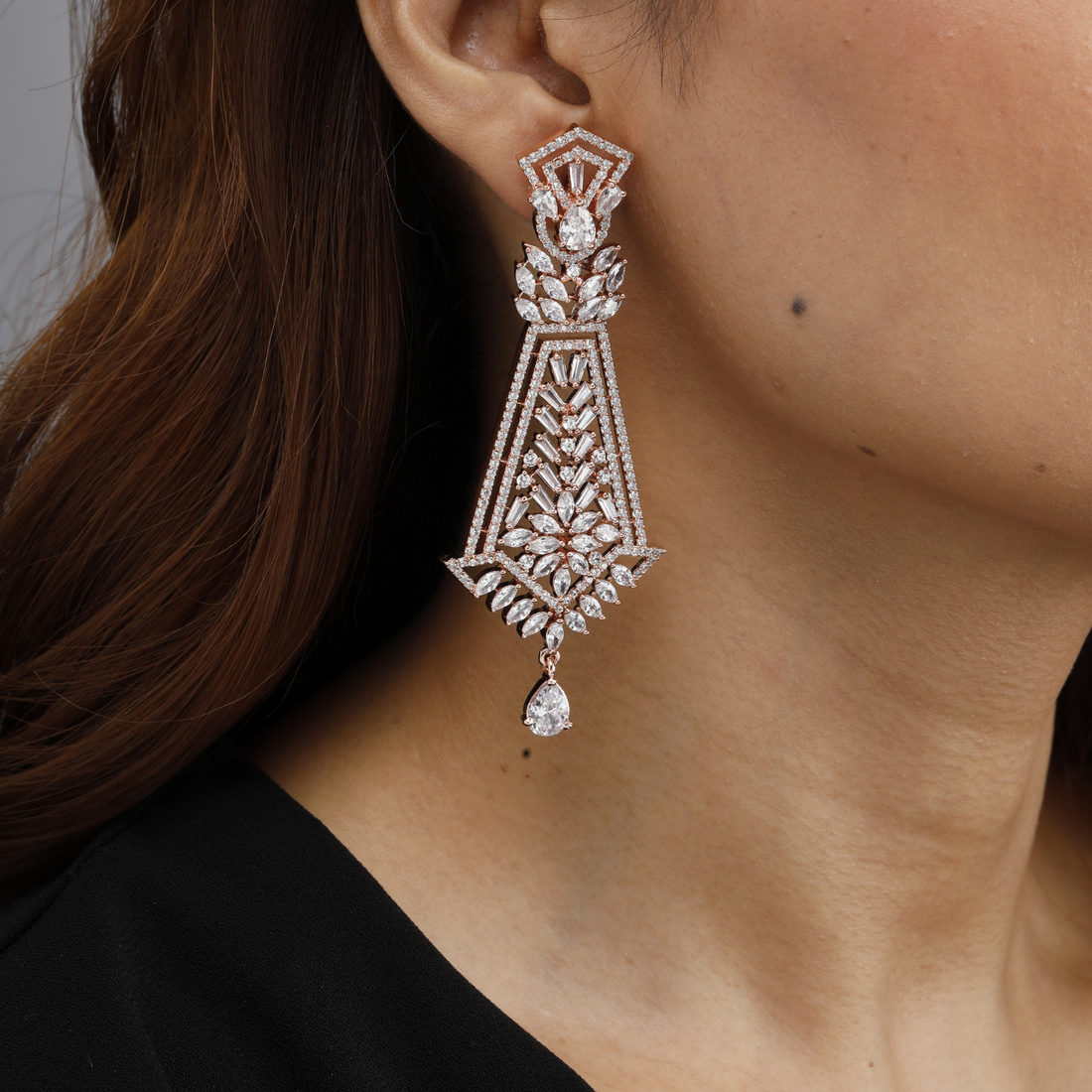 Rose Gold Chandelier Earrings